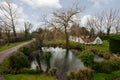 Detached thatched farmhouse Royalty Free Stock Photo