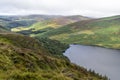 Wicklow way landscape Lough Tay Lake in a cloudy day Royalty Free Stock Photo