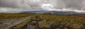 Wicklow way trail leading to the vibrant irish panorama landscape