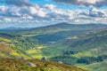 Wiclow Mountains Ireland, awesome landscape seen at sunset Royalty Free Stock Photo