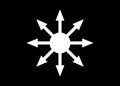 Symbol of Chaos vector isolated on black background. A symbol originating from The Eternal Champion, later adopted by occultists