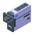 Wide action camera icon, isometric style