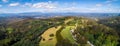 Wide aerial panorama of Dandenong Ranges. Royalty Free Stock Photo