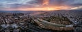 Wide aerial panorama of the Faliro Delta and Kallithea district in Athens