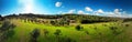 Wide aerial panorama of a nice rural landscape Royalty Free Stock Photo