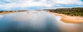 Panorama of Snowy River mouth in Victoria, Australia. Royalty Free Stock Photo