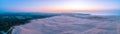 Panorama of white sand dunes at dawn. Royalty Free Stock Photo