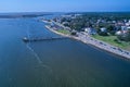 Wide aerial view of downtown Southport NC. Royalty Free Stock Photo