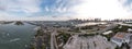 Wide angle aerial panorama Port Miami Royalty Free Stock Photo