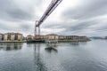 Wide angle of the Bizkaia suspension bridge Royalty Free Stock Photo