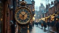wide angle blur photo of a clock in chester england Royalty Free Stock Photo