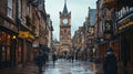 wide angle blur photo of a clock in chester england Royalty Free Stock Photo