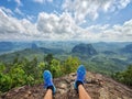 A wide-angle from the breathtaking Khao Ngon Nak viewpoint in Krabi, Thailand Royalty Free Stock Photo