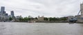 Cityscape across River Thames in London, England, Tower of London, the Gherkin and Tower Bridge Royalty Free Stock Photo