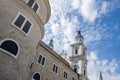 Unusual view looking up at Salzburg Cathedral / Dom, Salzburg, Austria