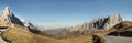 Wide Angle Dolomites Pass Giau Alps Italy Royalty Free Stock Photo