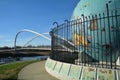 Wide Angle Earth and Bridge in Salem, Oregon Royalty Free Stock Photo