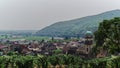 Scenic Landscape of Vineyards and the Town of Keysersberg, Alsace, Fance
