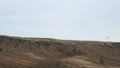 Paragliding at Stanage Edge in the Derbyshire Peak District during winter