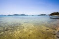 Expansive view of a shallow reef at a tropical island