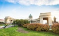 Wide angle front view of Kazan Cathedral in Saint Petersburg