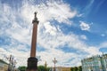 Wide angle hdr view in Palace square, Saint Petersburg, Russia Royalty Free Stock Photo