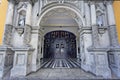 Catholic church entrance. wide angle, lima peru