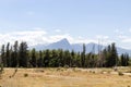 wide angle mountain range and nature view.