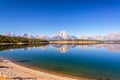 Wide Angle Mountain Range Reflection Royalty Free Stock Photo