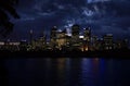 Wide angle night landscape, sea and nature wonderful from sydney in australia Royalty Free Stock Photo