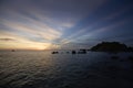 Wide angle night landscape, sea and nature wonderful from sydney in australia Royalty Free Stock Photo