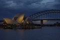 Wide angle night landscape, sea and nature wonderful from sydney in australia