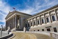 wide angle panorama of vienna parliament architecture Royalty Free Stock Photo