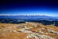 Širokoúhlá panoráma štítov Západných a Vysokých Tatier Slovensko