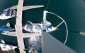 Wide Angle Personal Perspective from the top Of The Mast Of A Sailing Boat Royalty Free Stock Photo