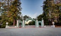 Wide Angle Perspective of Sather Gate - UC Berkeley Royalty Free Stock Photo