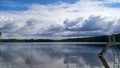 wide angle photo of KaukajÃÂ¤rvi lake in Finland, Tampere taken from Riihiniemi Beach