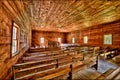 Interior of Cades Cove Primitive Baptist Church in the Smokies Royalty Free Stock Photo