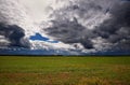 A wide angle portrait shot of the quiet before a fall storm.