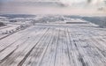Aerial Winter Landscape Near Krizevci Railway, Croatia Royalty Free Stock Photo