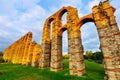 Wide angle shot of antique roman aqueduct Royalty Free Stock Photo