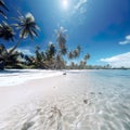 wide-angle shot capturing the beauty of a tropical beach.