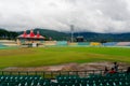 Wide angle shot of the famed dharamshala cricket stadium the worlds highest altitude stadium a tourism hotspot and landmark Royalty Free Stock Photo