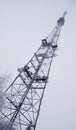 Wide Angle Shot of Frozen Radio Tower Royalty Free Stock Photo