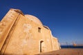 Wide angle shot of Janissaries mosque in the Old Port of Chania