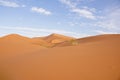 Wide angle shot of a large desert under the sun