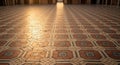 Geometric Tile Floor in Sunlight Royalty Free Stock Photo