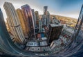 Wide angle shot of the Melbourne skyline at dusk Royalty Free Stock Photo