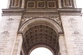 Wide-angle shot of parisian Arc de Triomphe underneath Royalty Free Stock Photo