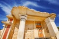 A wide angle shot of the partially restored ruins of Knossos Palace in Heraklion Royalty Free Stock Photo